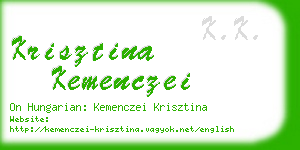 krisztina kemenczei business card